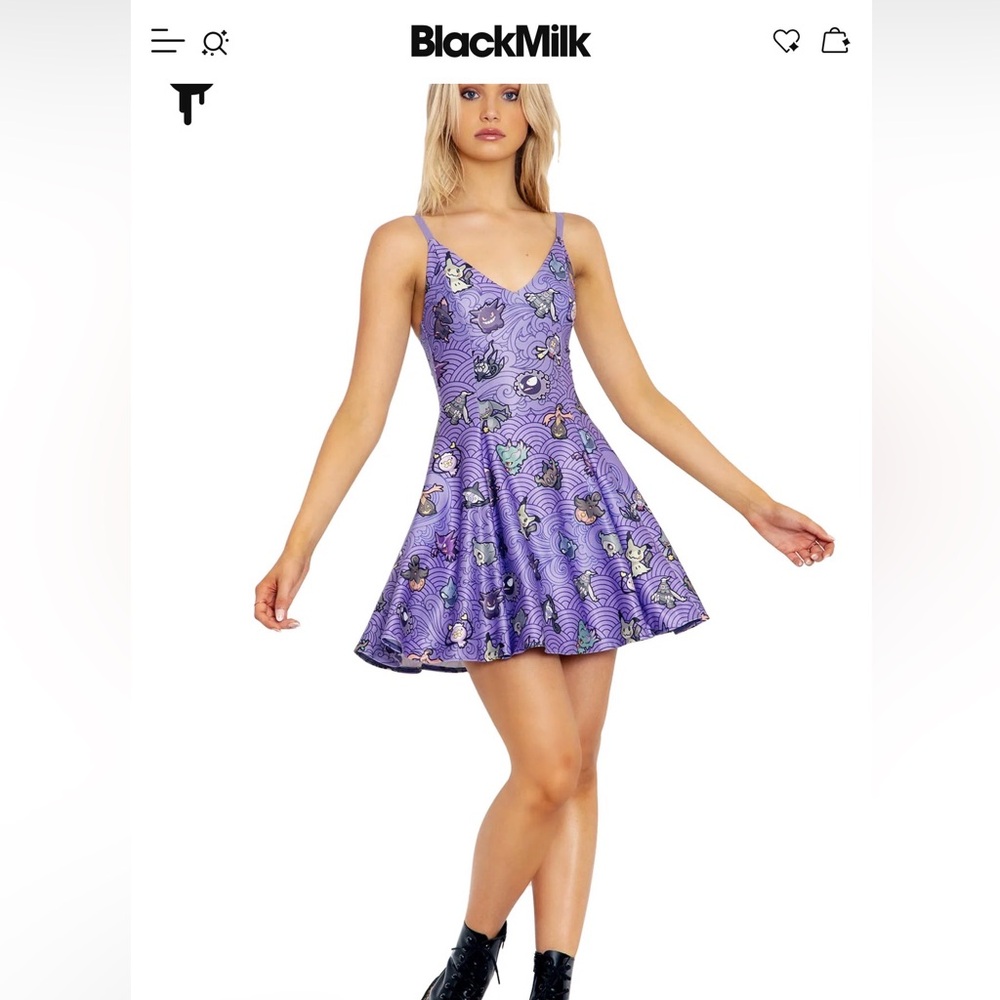 Blackmilk Pokemon Ghost Type Swing Dress size S